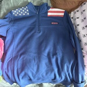 Patriotic vineyard vines shepshirt quarter zip
